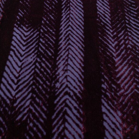 Velvet and Sheer Scarf Womens Maroon Purple Rectangular Beautiful - Picture 6 of 9